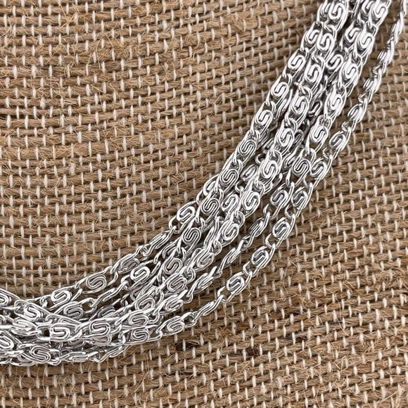 Sarah Coventry 1960 Silvery Cascade Line Multi Strand Silver Tone Necklace - Picture 2 of 4